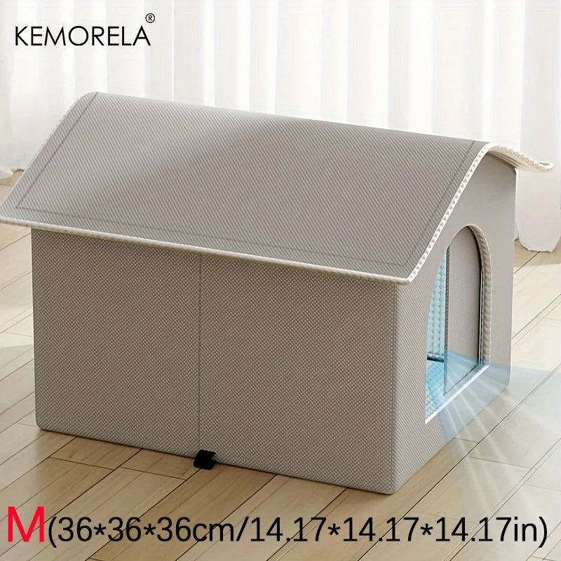 KEMORELA Ice Cooling Pet House for Cats & Dogs | Year-Round Cooling Pet House Axl Grey M