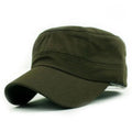Adjustable Flat Top Cap – Breathable Cotton Sun Hat Unisex Flat Top Cap Axl Green