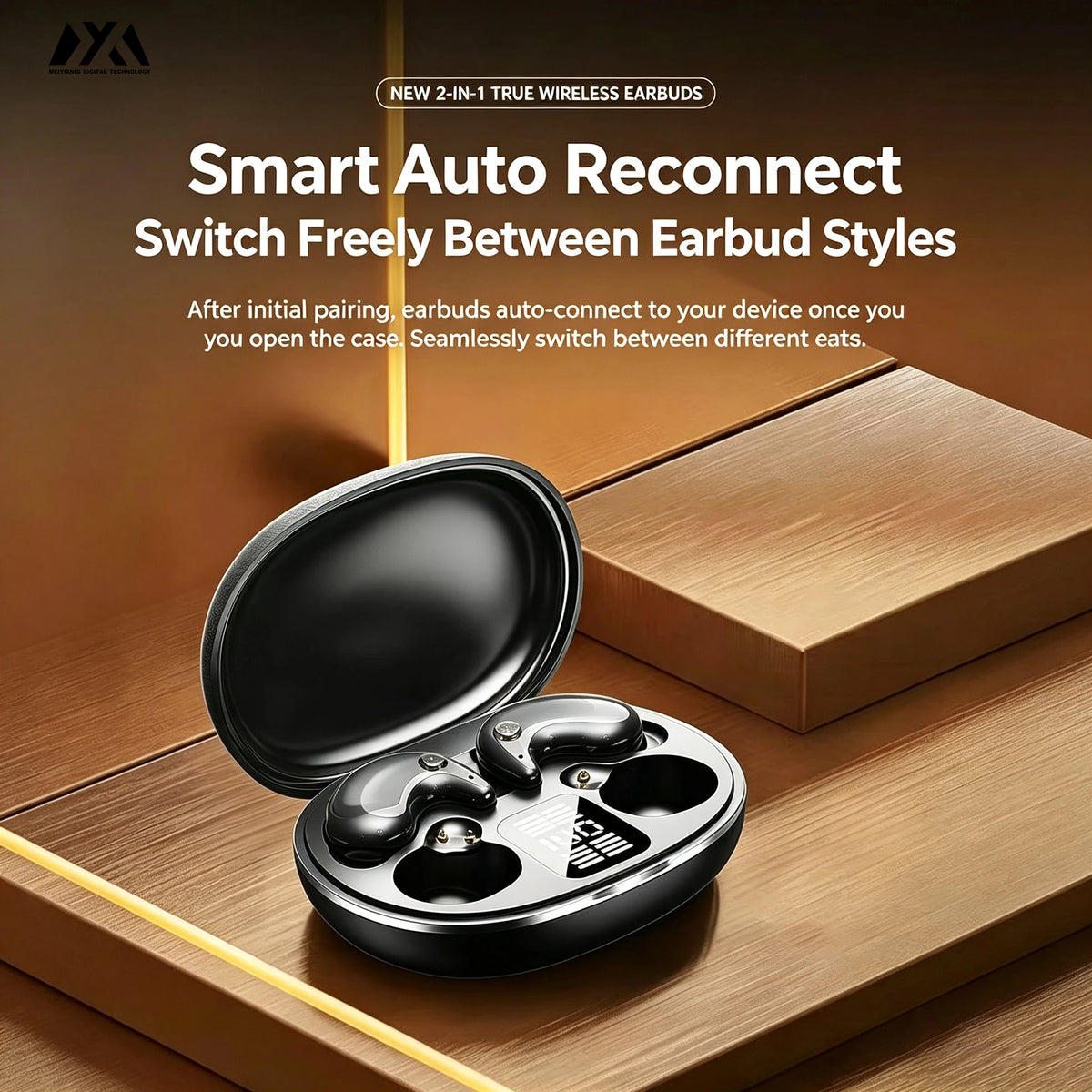 KK0 2-in-1 Wireless Earbuds – LED Display & Dual Wear Styles Wireless Earbuds Axl