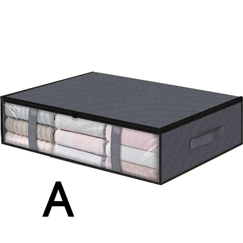 Underbed Storage Bag – Foldable Dustproof Quilt Organizer Underbed Storage Bag Axl Grey 60x45x15cm
