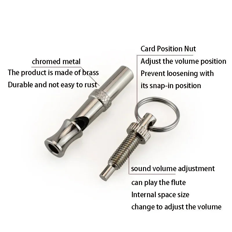 Adjustable Dog Training Whistle – Stainless Steel Pet Flute Dog Training Whistle Axl