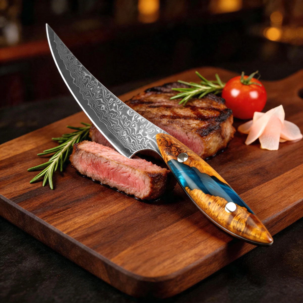 XITUO Damascus Steel Steak Knives Set 1–4 | Full Tang Handle Steak Knife Set Axl