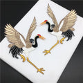 Crane Embroidery Adhesive Patches – Cloth Stickers 2pc Set Embroidery Patch Set Axl 2pcs