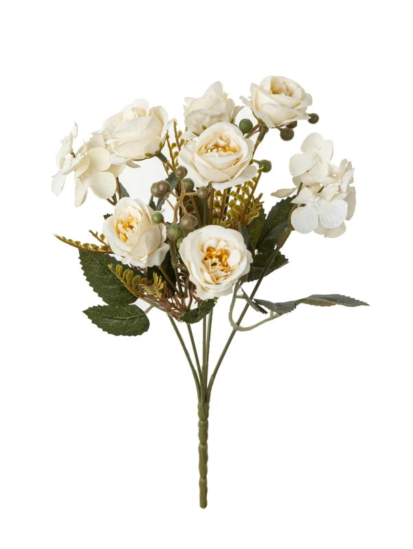 Silk French Rose Artificial Bouquet – Wedding & Home Décor Artificial Flower Bouquet Axl Color 2 1 pc