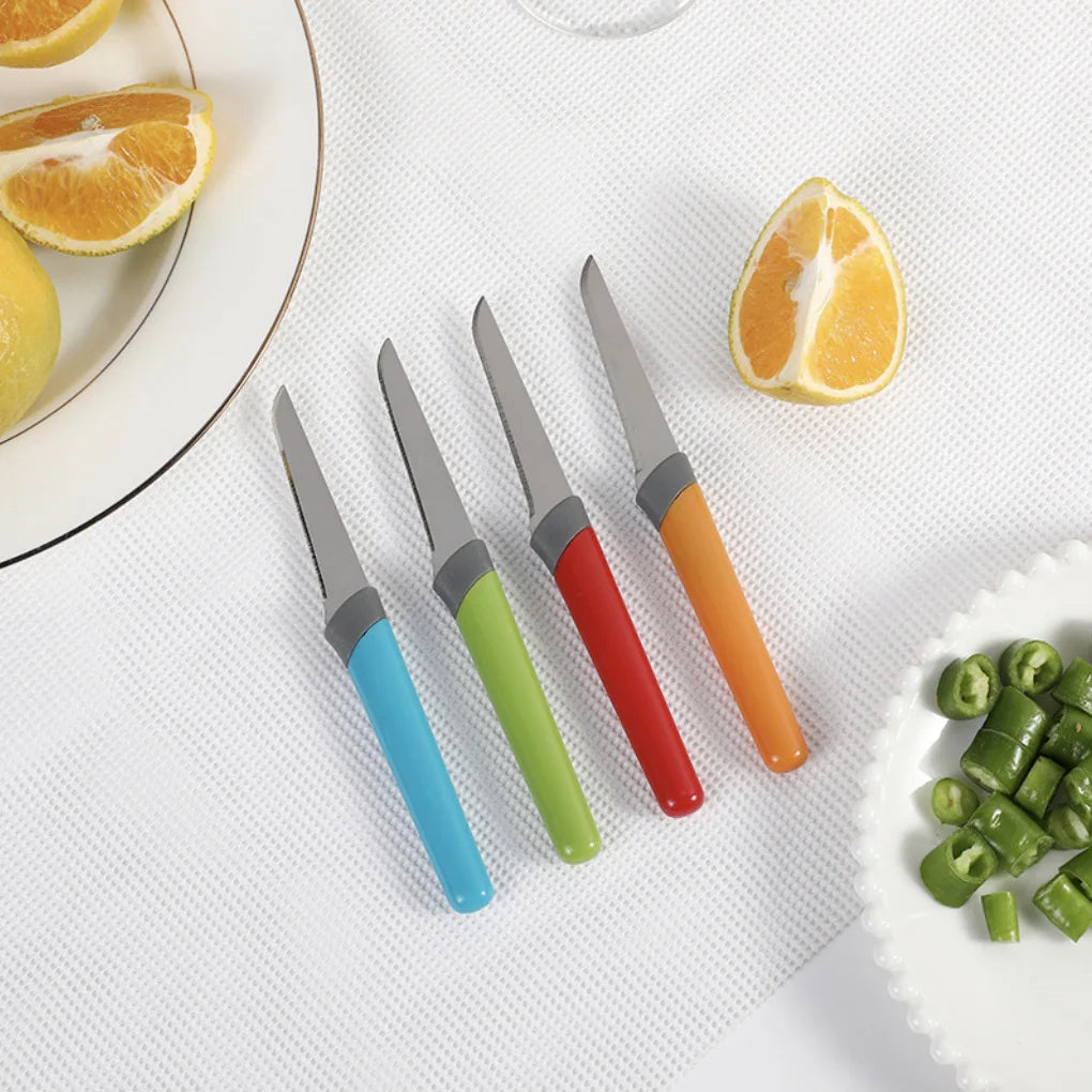 4-Piece Stainless Steel Paring Knife Set – Colorful Fruit Knives Paring Knife Set Axl