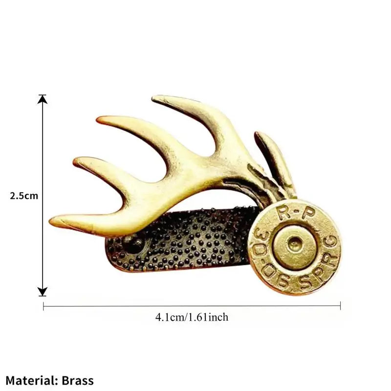 Brass Antler Hat Clip – Handcrafted Metal Brim Clip for Hunters Hat Brim Clip Axl
