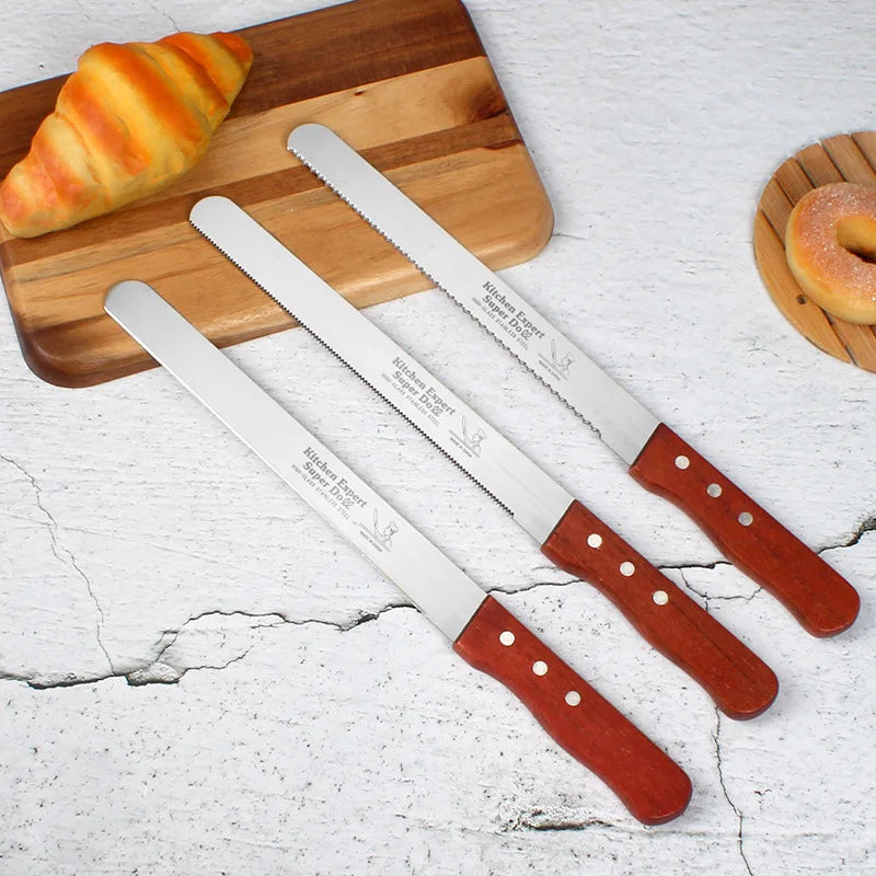 Stainless Steel Bread Knife 8–14 Inch | Serrated Cake Slicer Bread Knife Axl