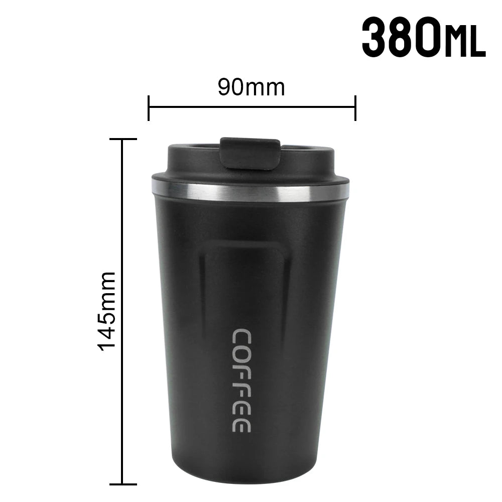 Double-Wall Stainless Steel Travel Thermos Mug 380/510ml Travel Thermos Mug Axl 380ML Black 401-500ml