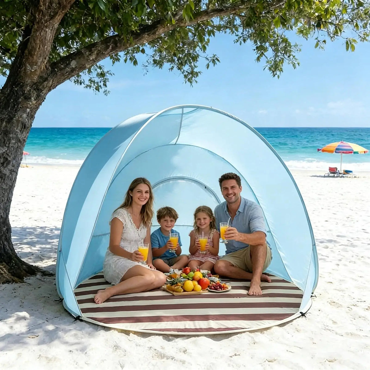 Pop-Up Beach Tent Sun Shelter – 2-4 Person Portable Shade Pop-Up Beach Tent Axl