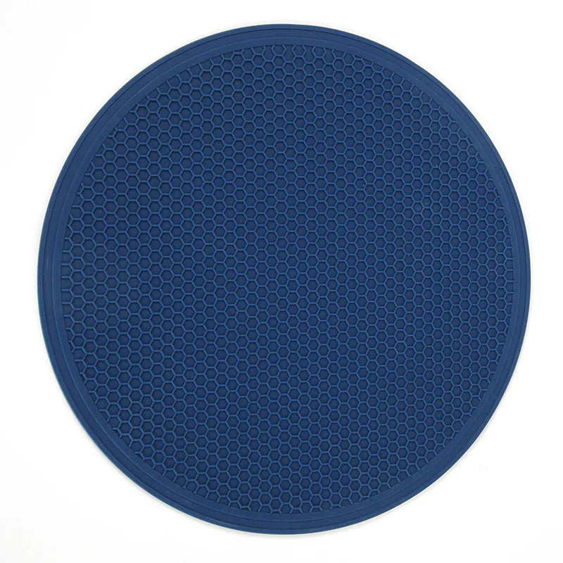 30cm Silicone Placemat – Honeycomb Nonslip Heat-Resistant Mat Silicone Table Mat Axl Dark blue 29.5x29.5x0.2cm