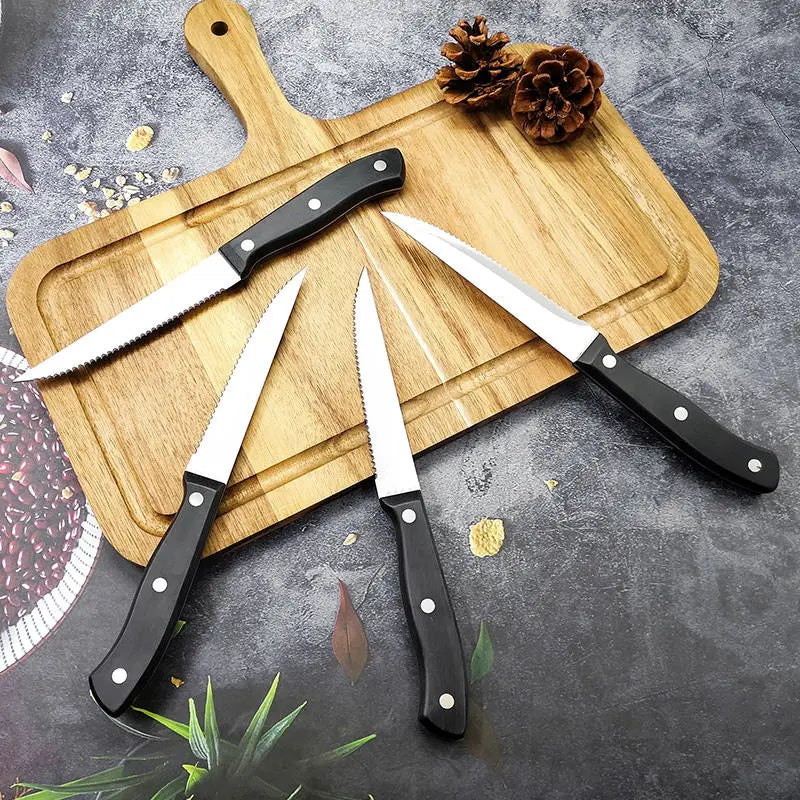 Stainless Steel Serrated Steak Knife Set – Sharp & Durable Steak Knife Set Axl