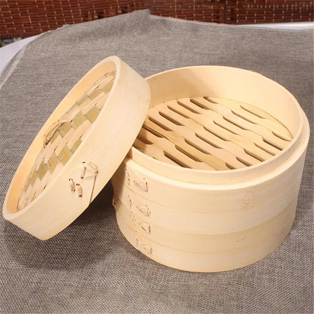 Bamboo Double-Layer Steamer Basket – Dumplings & Buns Bamboo Steamer Basket Axl