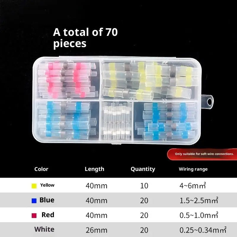 Waterproof Solder Seal Heat Shrink Wire Connectors 50–100Pcs Wire Connectors Axl 70pcs mix