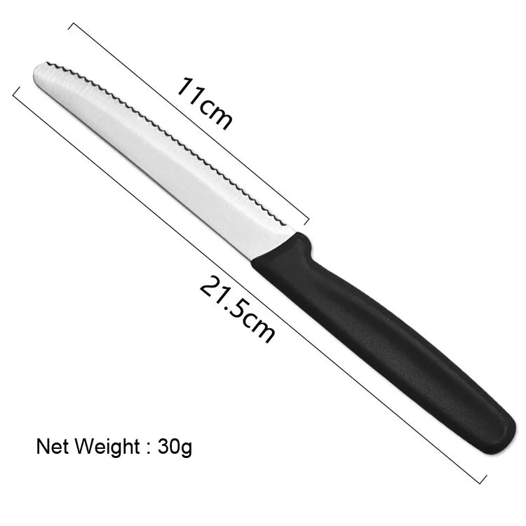 Serrated Steak & Bread Knife – Stainless Steel, Dishwasher Safe Serrated Steak Knife Axl 1 Pc Knife Set-black