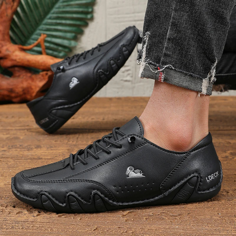 ZULIWAGN Men's Waterproof Anti-Slip Casual Loafers | Lace-Up Men's Casual Loafers Axl