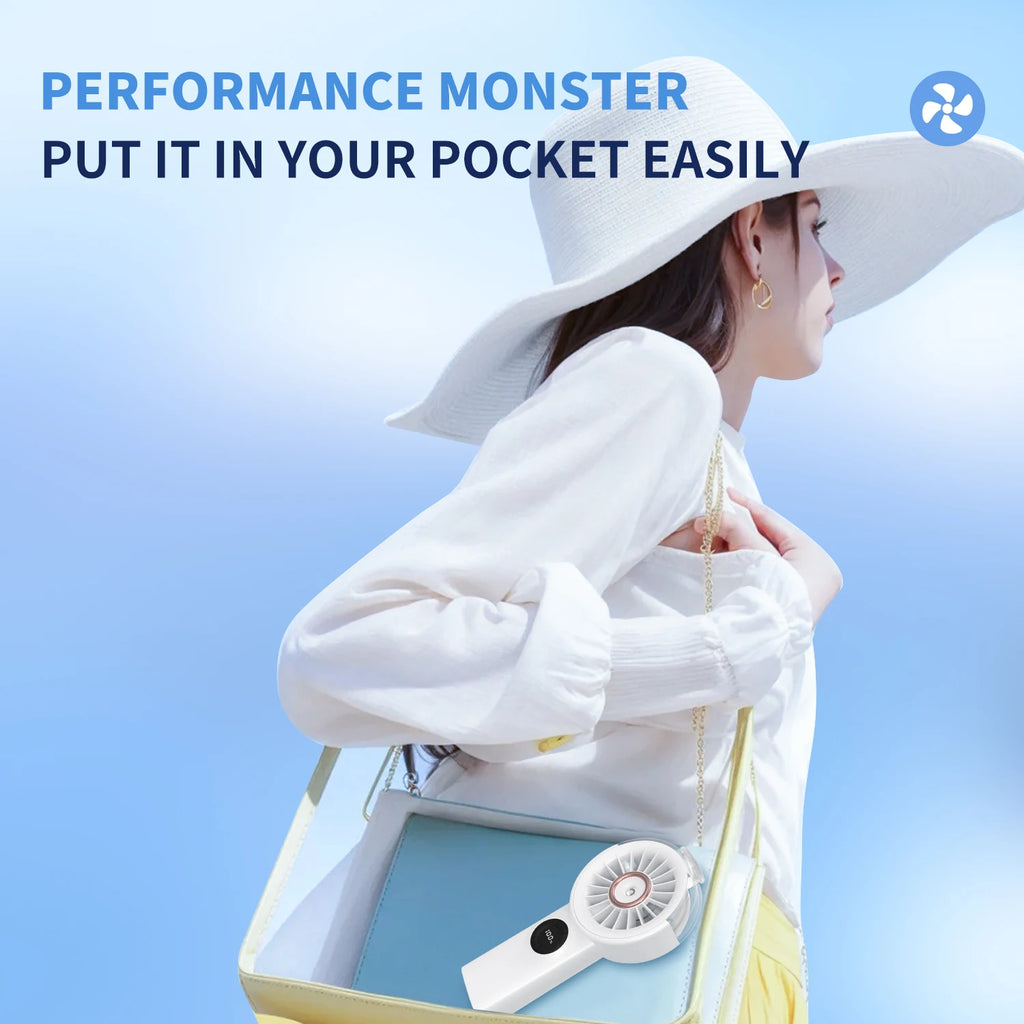 Handheld Misting Fan – 100 Speeds & Power Bank Function Handheld Misting Fan Axl