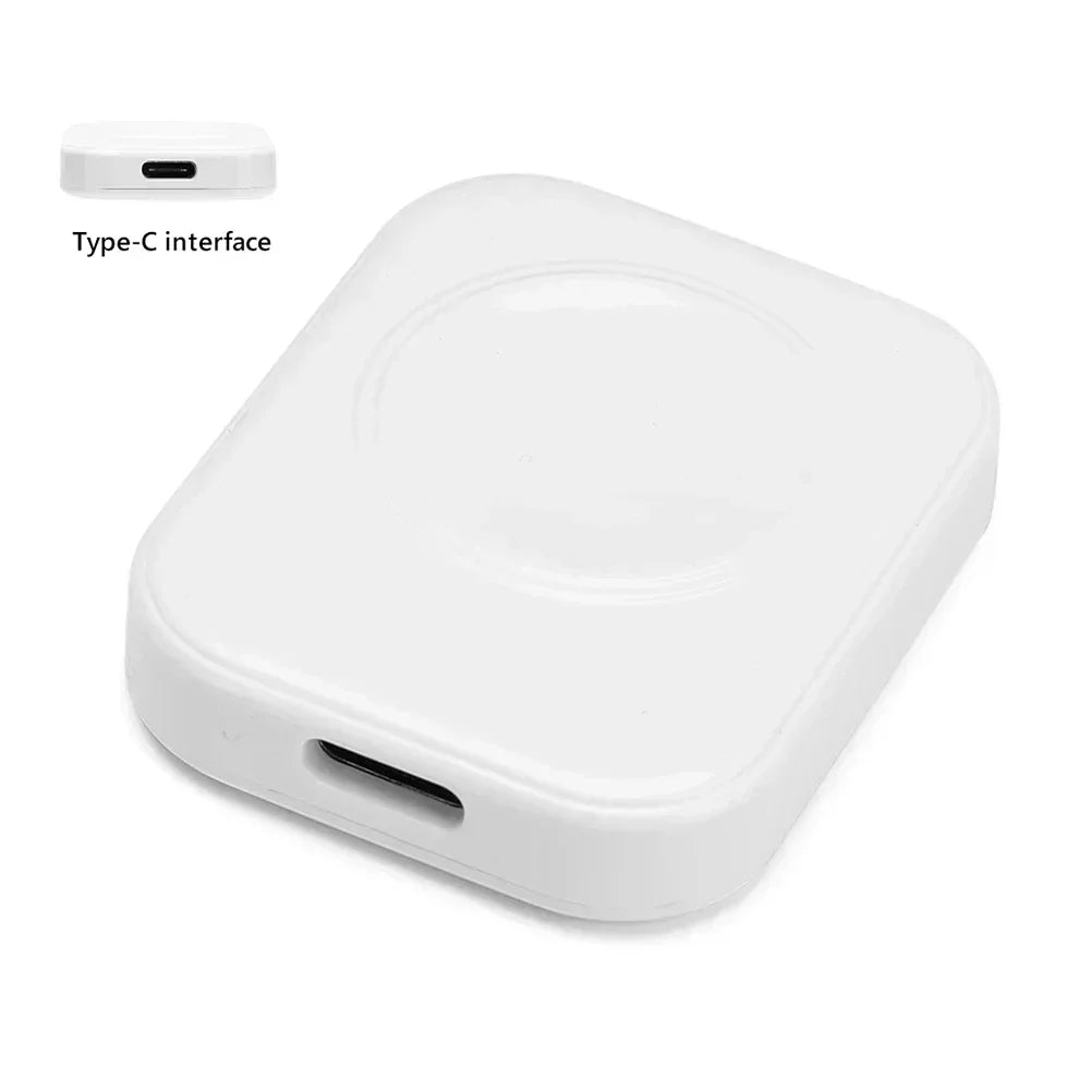 Magnetic Wireless Charger – Apple Watch Series 1–9, SE & Ultra Wireless Watch Charger Axl White Type C Port