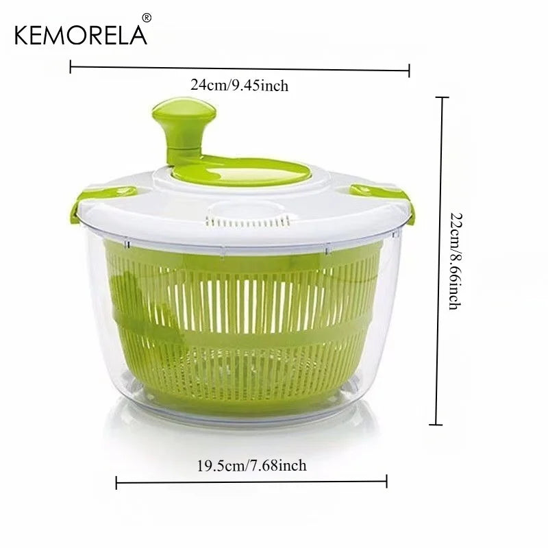 KEMORELA Salad Spinner – Lettuce Washer, Dryer & Drainer Salad Spinner Axl