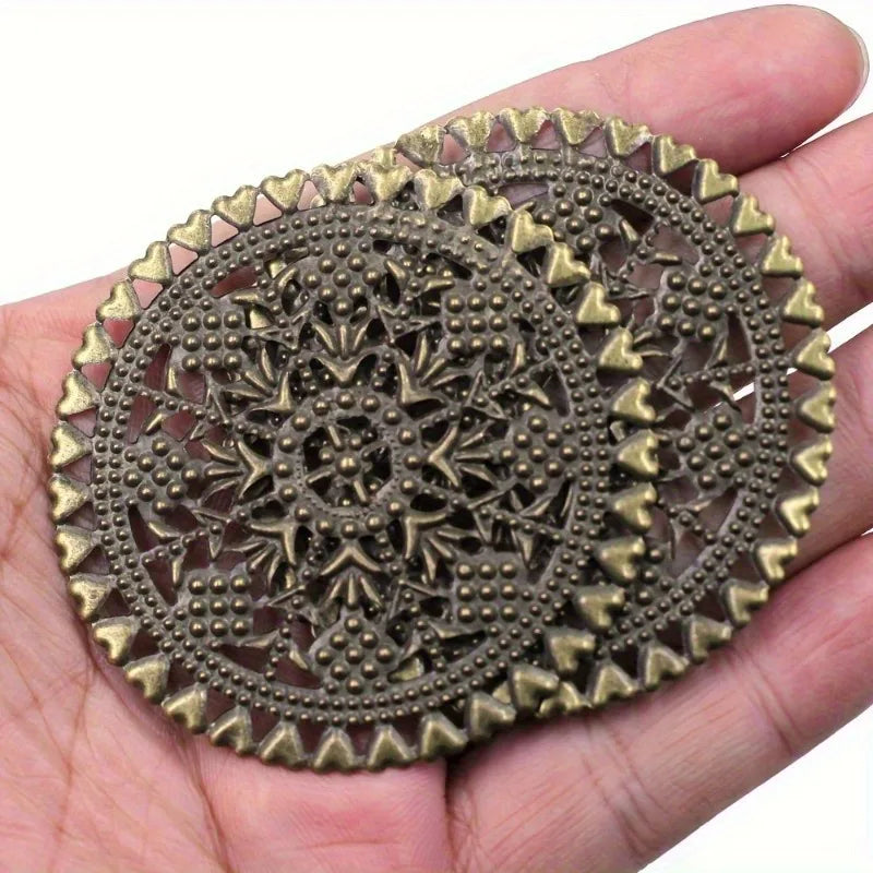 25 Pcs Vintage Bronze Heart Filigree Wraps 60mm | DIY Jewelry Jewelry Filigree Wraps Axl
