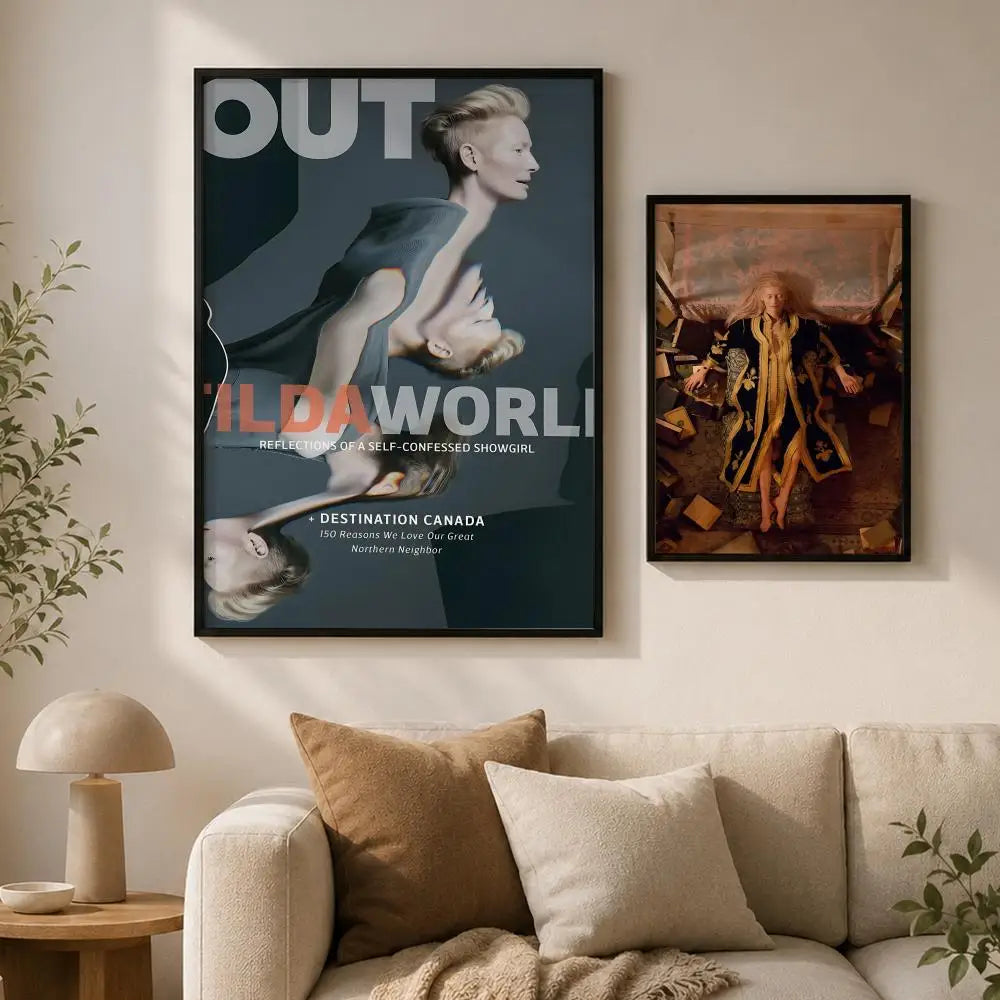 Tilda Swinton Poster – Self-Adhesive HD Wall Art Decor Decorative Wall Poster Axl