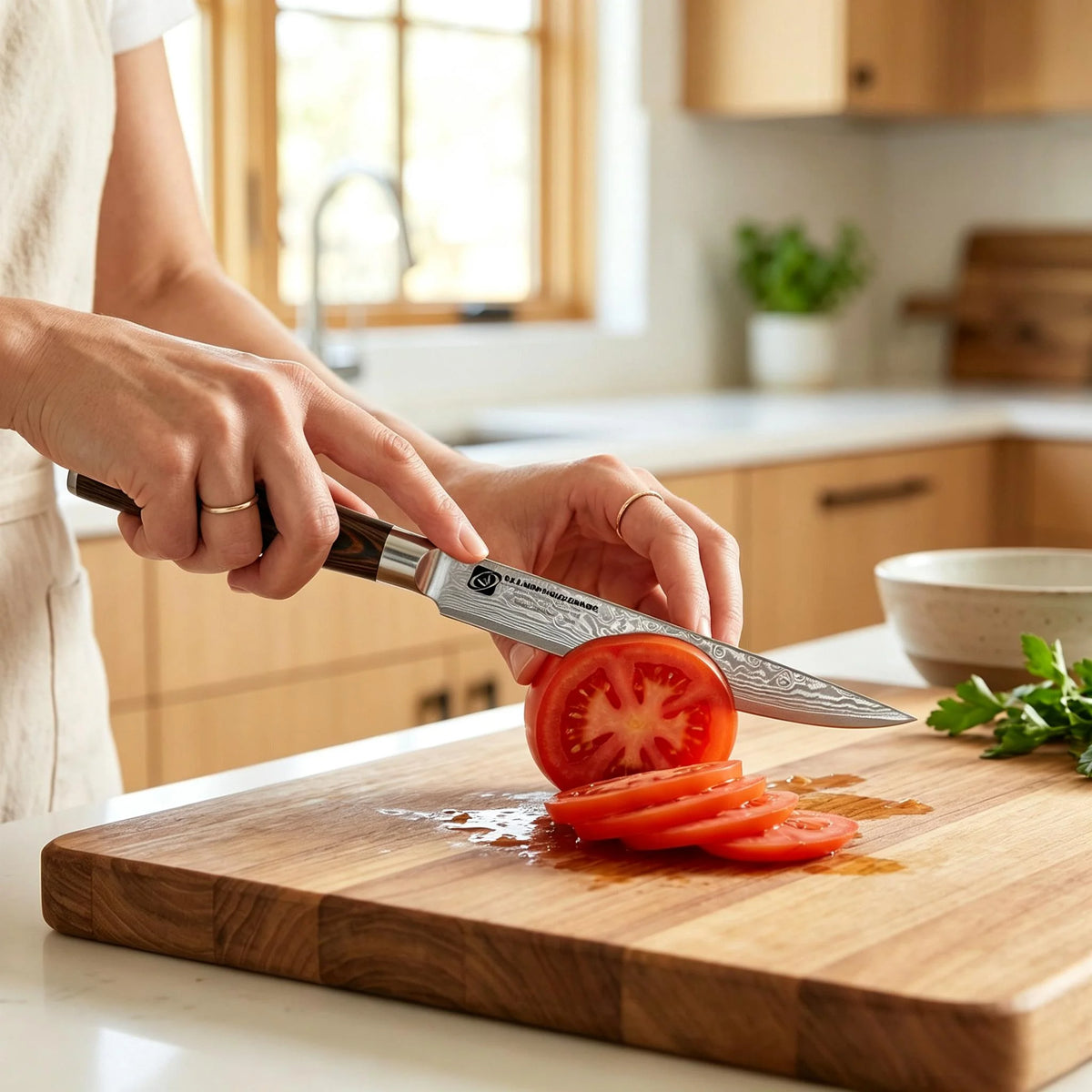 4-Pc 67-Layer Damascus Chef Knife Set – Santoku & Utility Damascus Knife Set Axl