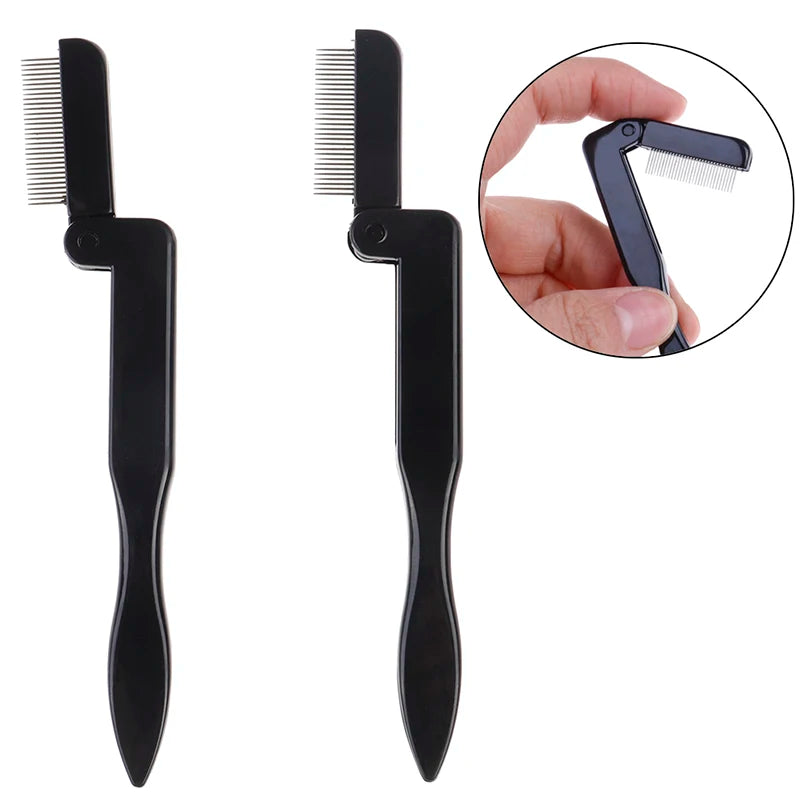 Foldable Metal Eyelash Comb & Eyebrow Brush – Lash Separator Eyelash Comb Axl