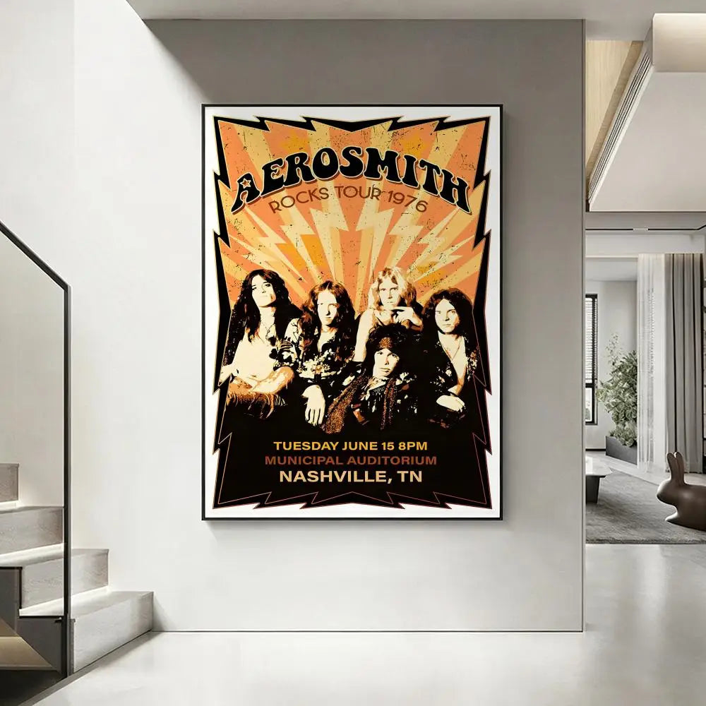 Aerosmith HD Wall Poster – Waterproof Sticky Music Art Decor Music Wall Poster Axl White2 15X20cmNoframe
