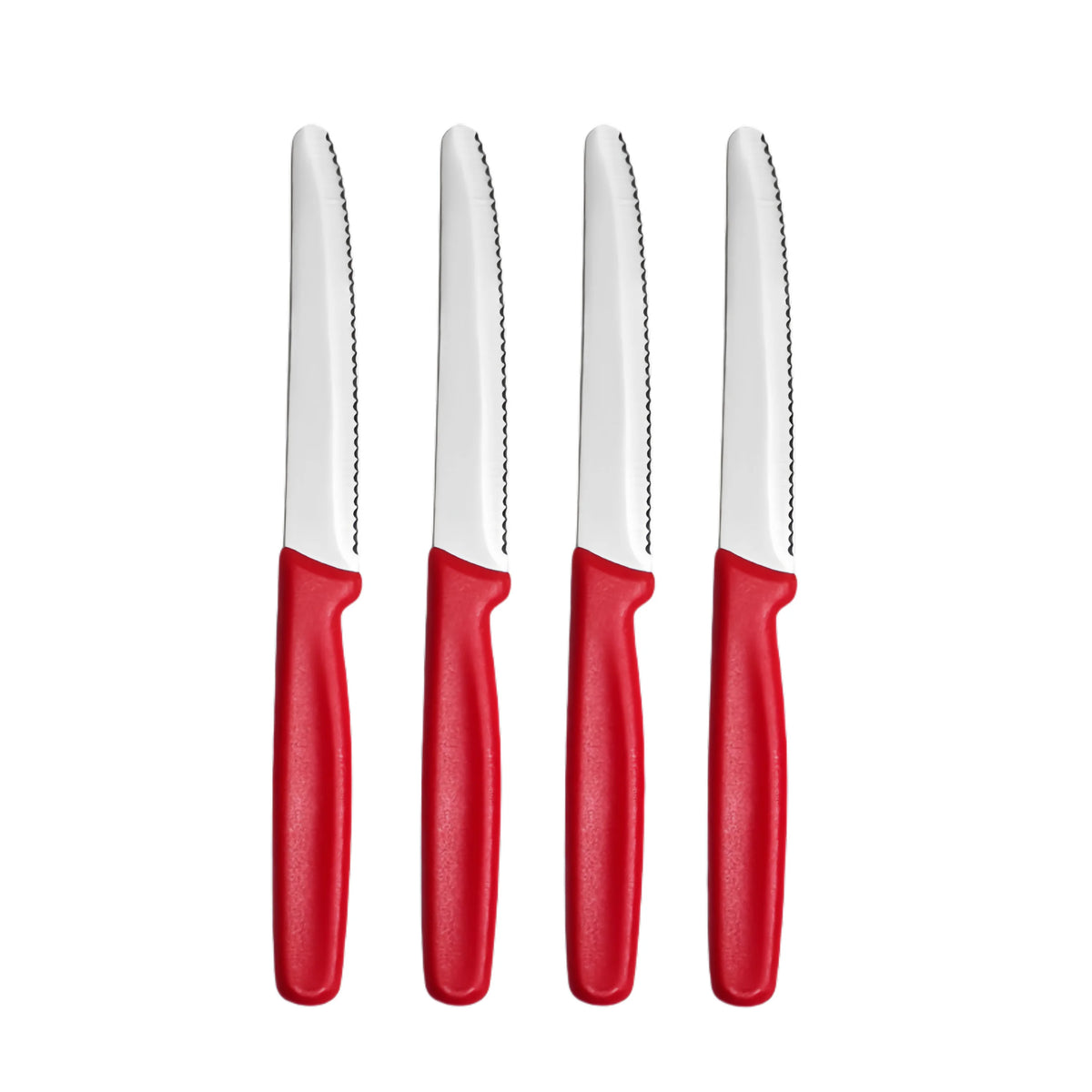 Serrated Steak & Bread Knife – Stainless Steel, Dishwasher Safe Serrated Steak Knife Axl 4 Pc Knife Set-red