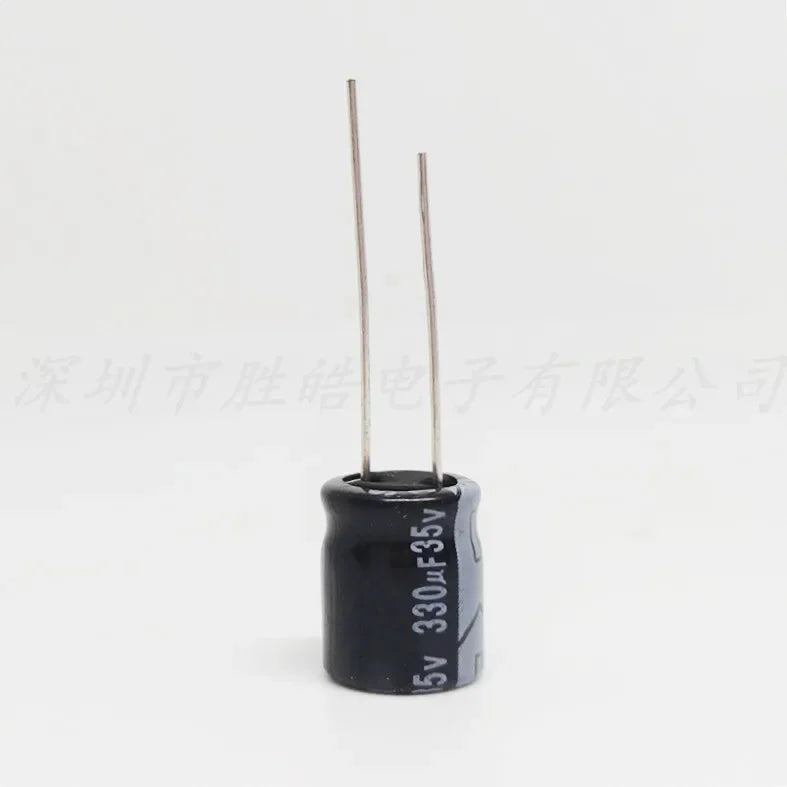 NioCen 35V 330uF Aluminum Electrolytic Capacitors – 5 or 50 Pk Electrolytic Capacitor Axl