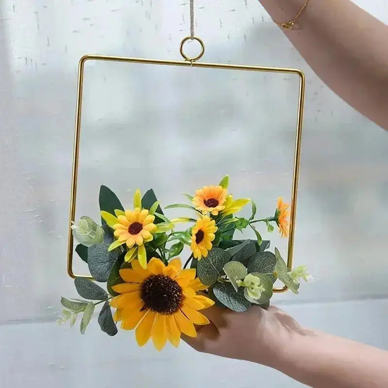 Sunflower Metal Wreath Iron Wall Décor – Home & Garden Metal Wall Wreath Axl