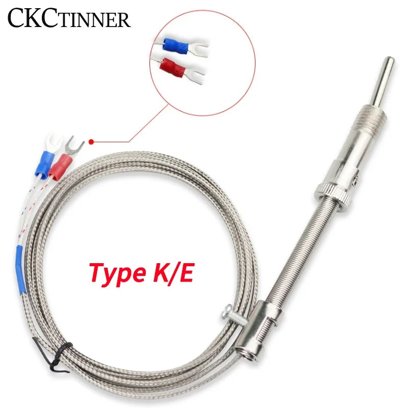M12 Type K/E Thermocouple Temperature Sensor | 1–5m Cable Thermocouple Sensor Axl