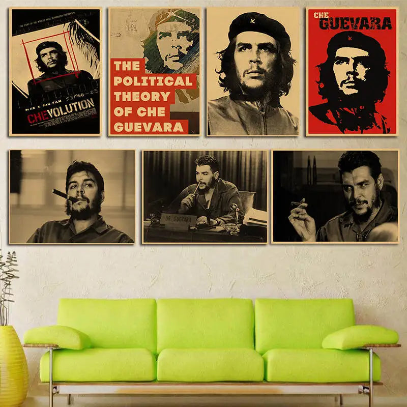 Che Guevara Vintage Kraft Paper Poster – Retro Wall Art Vintage Wall Poster Axl