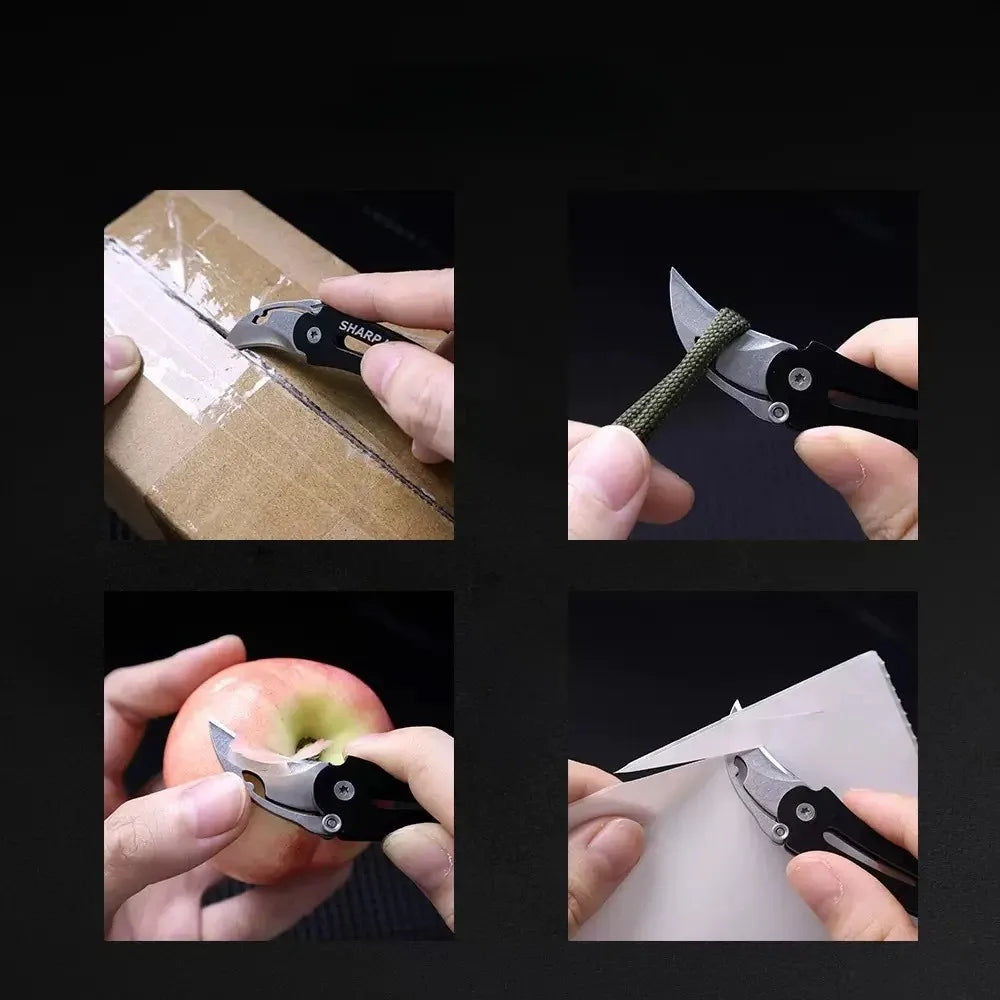 Mini Folding Knife – Stainless Steel Carabiner EDC Pocket Knife Folding Pocket Knife Axl