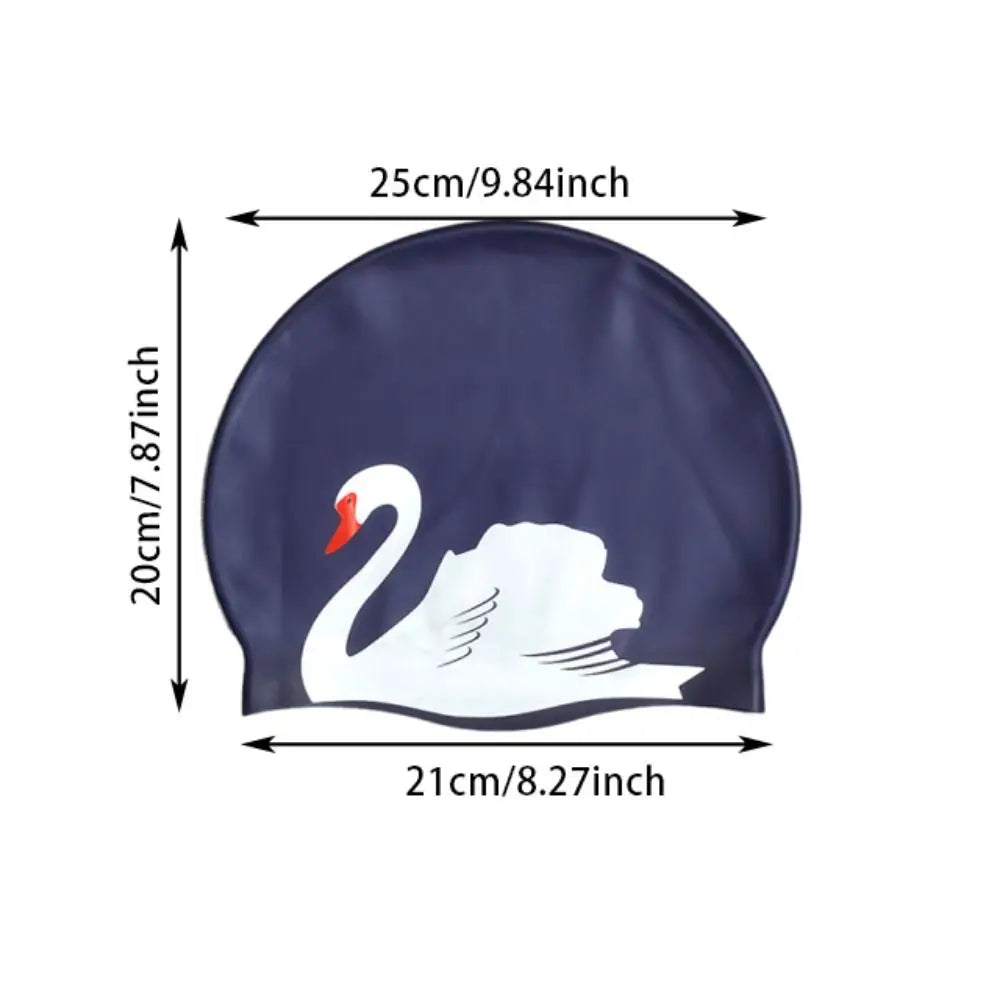 Plus Size Silicone Swim Cap – Printed, Waterproof & Ear Guard Silicone Swim Cap Axl