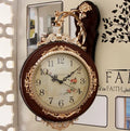 Double-Sided Retro Metal Wall Clock – Silent 30cm European Wall Clock Axl D 20 inch