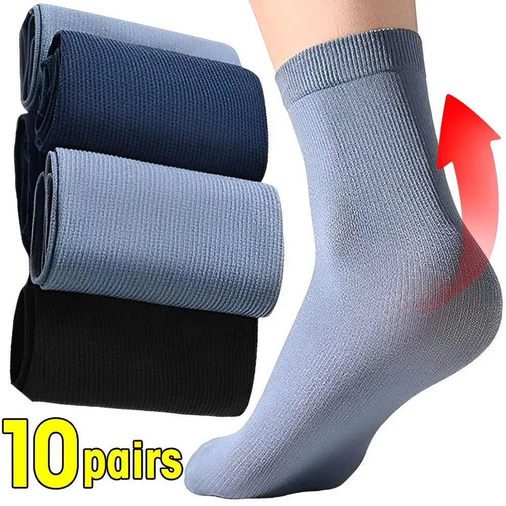 10 Pairs Men's Bamboo Fiber Ankle Socks – Ultra-Thin Breathable Men's Ankle Socks Axl