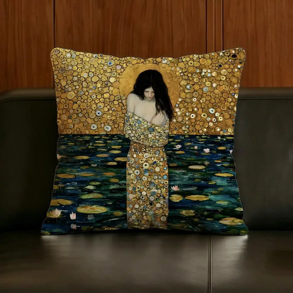 Gustav Klimt Linen Cushion Cover | Sofa, Bed & Chair Decor Linen Cushion Cover Axl White6 60X60cm