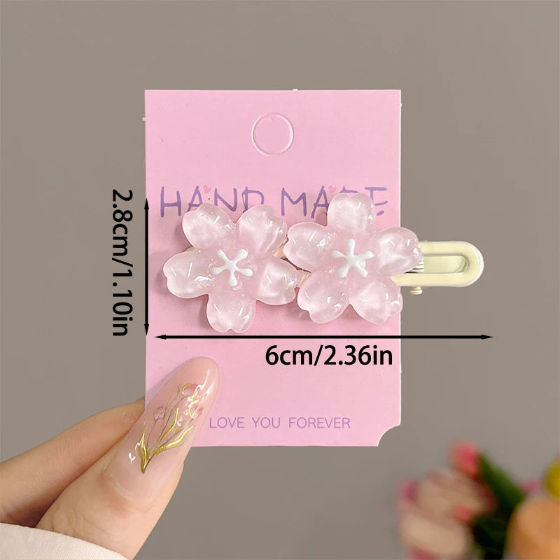 Anime Sakura Pink Flower Hair Clip – Cute Girl Barrette Flower Hair Clip Axl