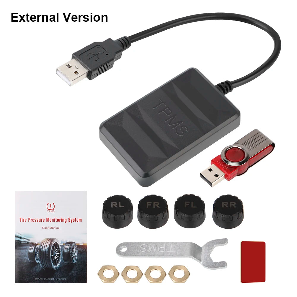 USB TPMS for Android Car Radio – Tire Pressure Monitor System Tire Pressure Monitor Axl External