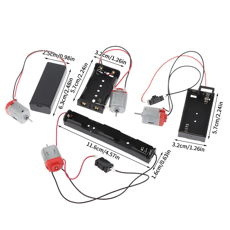 130 Motor Kit with Battery Case & Switch – 16500 RPM DIY DIY Motor Circuit Kit Axl