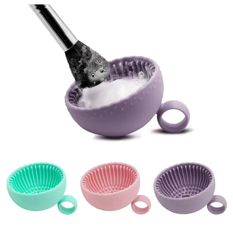 Silicone Makeup Brush Cleaner Bowl – Non-Slip Scrubber Makeup Brush Cleaner Axl