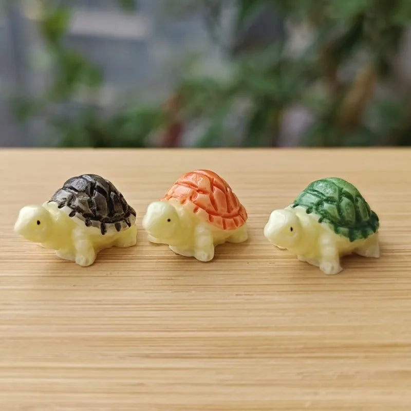 10 PCS Mini Resin Turtle Figurines – Micro Landscape Garden Decor Garden Figurines Axl