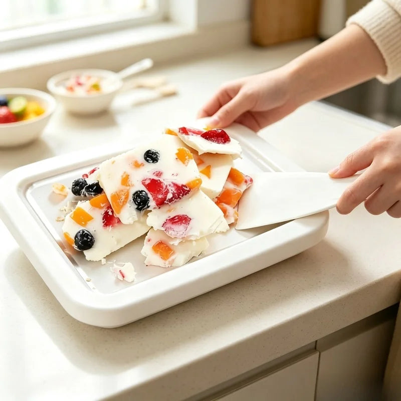 Rolled Ice Cream Maker Pan with 2 Scrapers | DIY Dessert Tray Ice Cream Maker Pan Axl