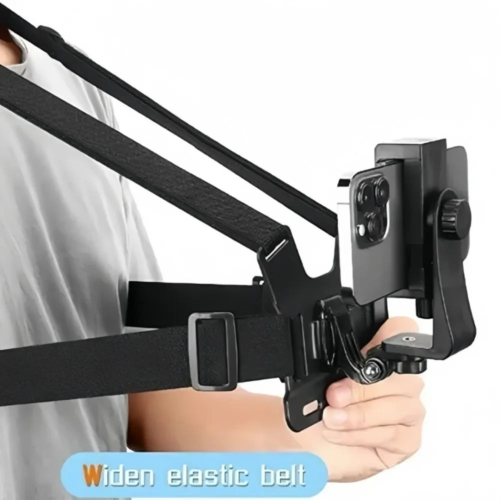 Adjustable Chest Strap Phone & Camera Clip Holder | Sport Chest Strap Phone Mount Axl