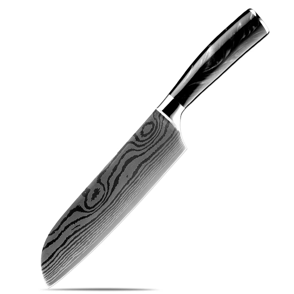 XITUO Damascus Kitchen Knife Set 1-9 Pcs – Chef & Santoku Kitchen Knife Set Axl Santoku Knife 1