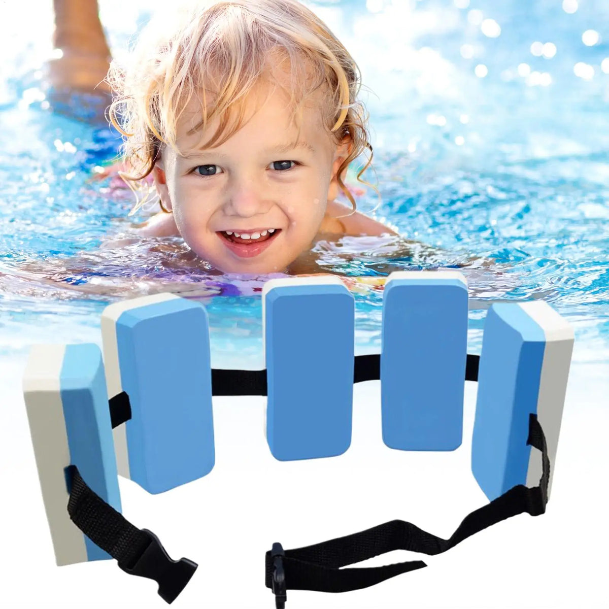 Kids EVA Foam Flotation Belt – Adjustable Swim Waist Aid Kids Swim Float Belt Axl