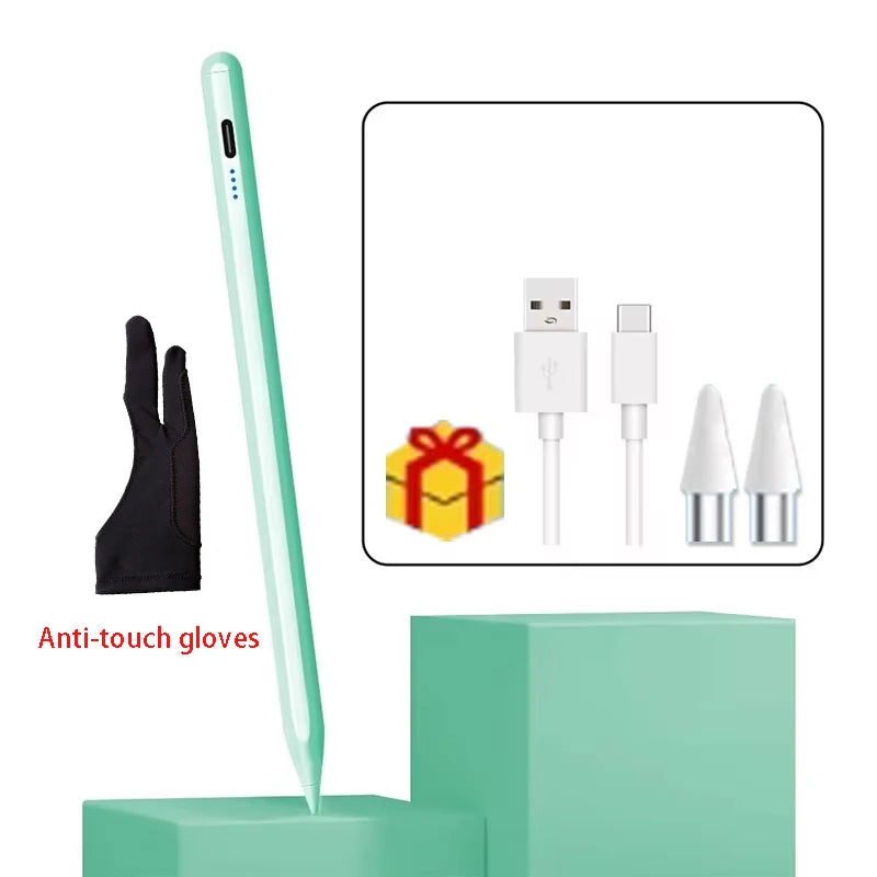 Universal Stylus Pen for iPad & Android Tablets | p+7 Tablet Stylus Pen Axl green and glove