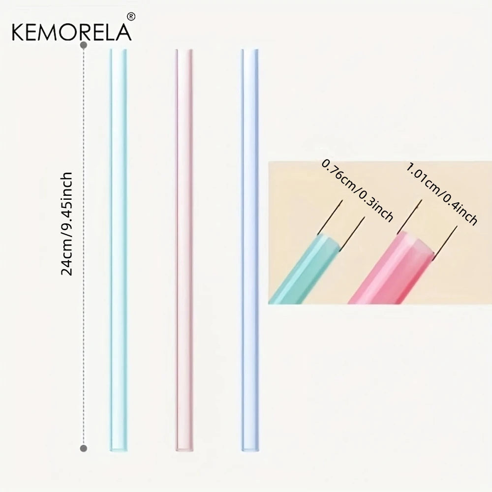 KEMORELA 6-Pack Reusable Silicone Straws with Cleaning Brush Reusable Drinking Straws Axl
