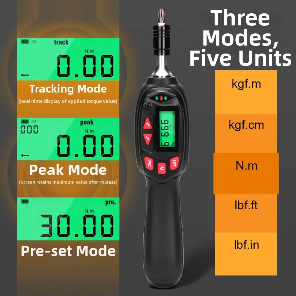 Digital Torque Wrench Set 1/4" Drive 0.08–8 Nm | 32-Piece Kit Digital Torque Wrench Axl