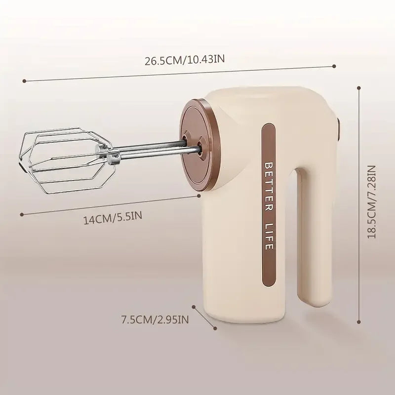 Cordless Electric Hand Mixer 5 Speed – 2 Stainless Whisks Cordless Hand Mixer Axl